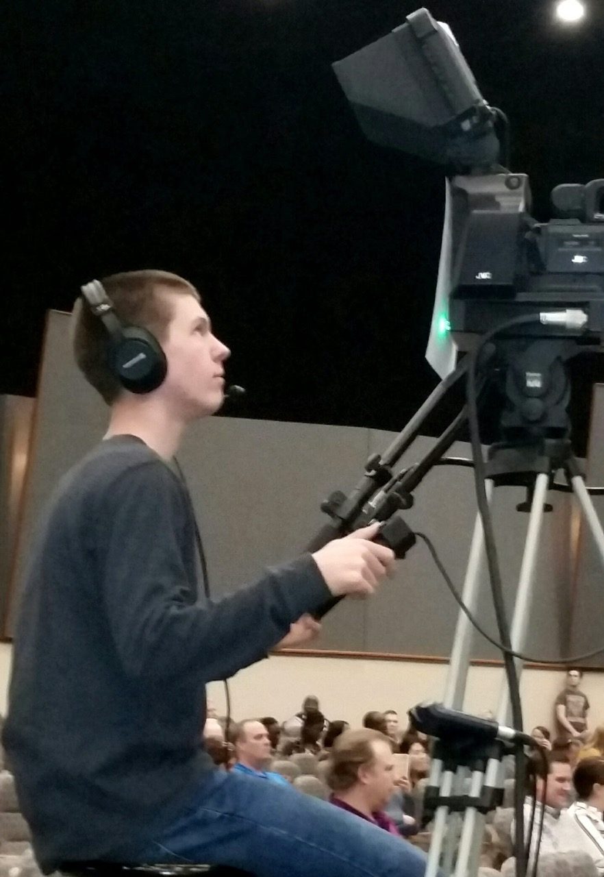 Jake at church filming in 2016