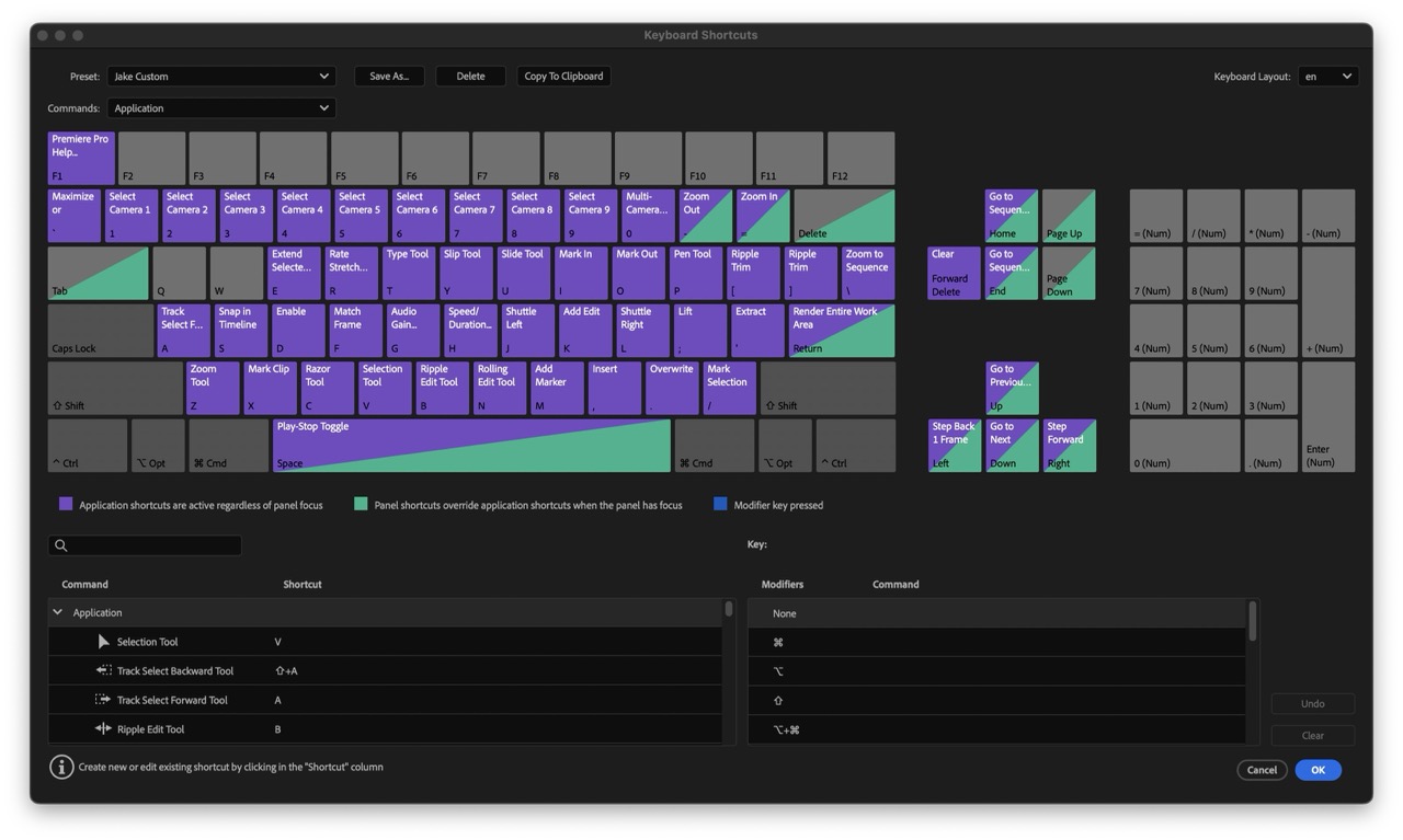 PREMIERE PRO KEYBOARD SHORTCUTS